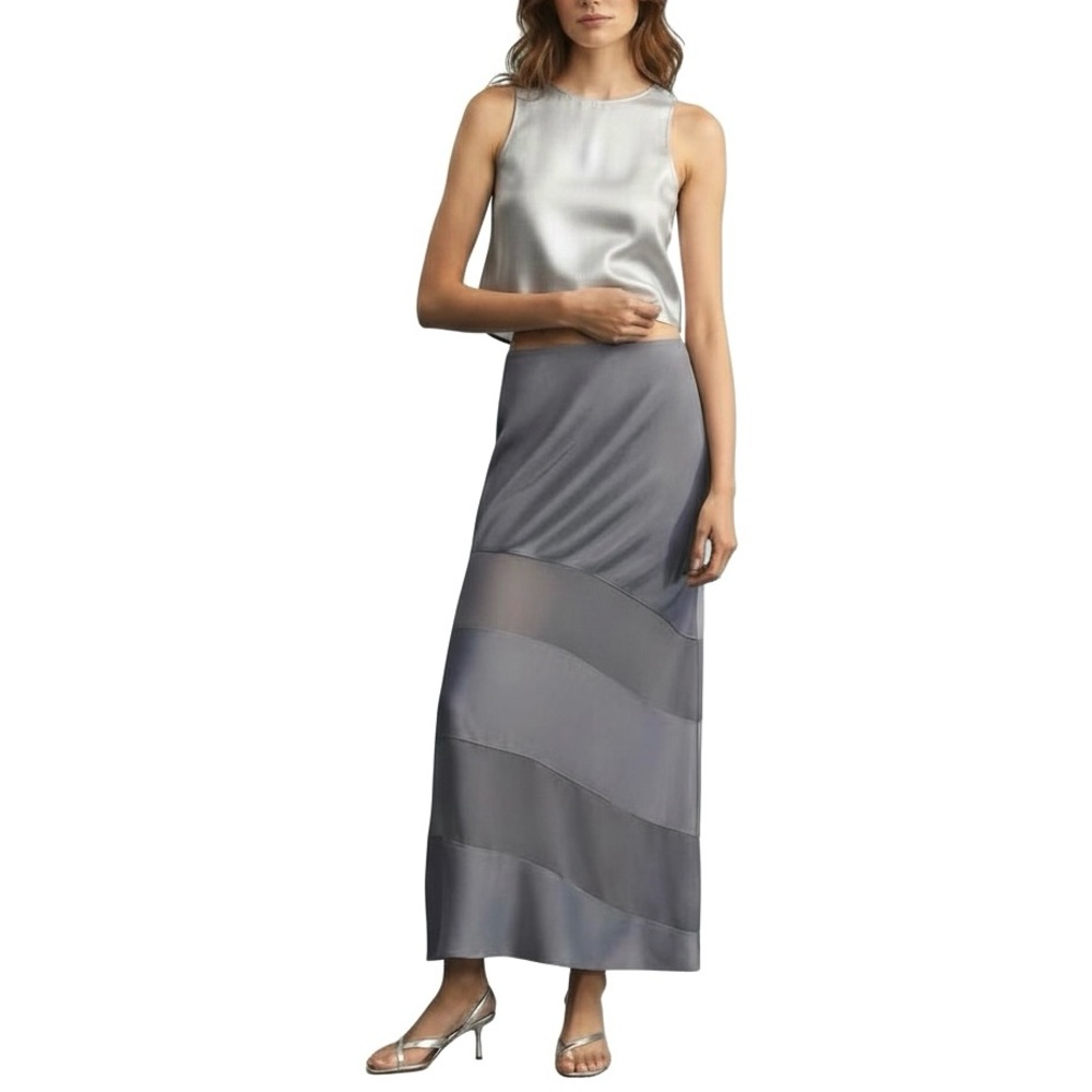 Anthropologie Sheer Stripe Maxi Skirt